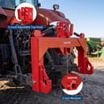 thumbnail image 3 of 3 Point Quick Hitch for Category 1 Tractors, 3000 lbs Capacity with 2 inch Receiver, 5 Level Adjustable Bolt Adapter, Heavy Duty Tractor Attachment Tool Set, Red, 3 of 8