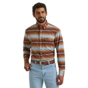 Wrangler Mens ATG Vintage Sepia Stripe Shirt