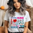 thumbnail image 2 of Nurse Graphic T-Shirt | Colorful Nurse Words and Medical Icons Tee, White, Size S, 2 of 6