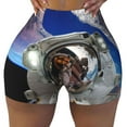 thumbnail image 2 of Picia Astronaut in Outer Space Printed Workout Shorts for Women Seamless Scrunch Butt Lifting High Waisted Yoga Gym Booty Running Moisture-wicking Short Pants-X-Large, 2 of 9