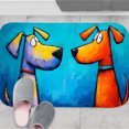 thumbnail image 3 of 1pc Two Dogs Absorbent Non-Slip Bathroom Thickened Flannel Rug Decor,Soft,Quick Drying,Suitable For Indoor/outdoor Use,Bathrooms,Bedrooms,Kitchens,Terrace,Laundry Rooms,16"x24", 3 of 9