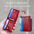 thumbnail image 4 of Decase Galaxy Z Flip 4 Wallet Case with Card Holder 9 Card Slots Large Storage Premium Luxury Crocodile Pattern PU Leather Flip Protective Kickstand Cover for Samsung Galaxy Z Flip 4 5G 2022 Red, 4 of 8