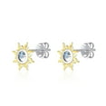 thumbnail image 4 of Mooneye 925 Sterling Silver Platinum Plated Sun Stud Lightweight Tiny Women Graduation Gift Earrings, 4 of 6