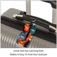 thumbnail image 3 of Square 2Pack PU Leather Cartoon Cat Cruise Luggage Tag with Privacy Cover and Name ID Tag for Travel Handbags Backpacks Luggage Tags, 3 of 6