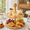 Round double-layer, variant on Bamboo 2 Tier Dessert Stand with Handle, Round or Square Cake Display Tray for Afternoon Tea, Fruit, Pastry, Party Table