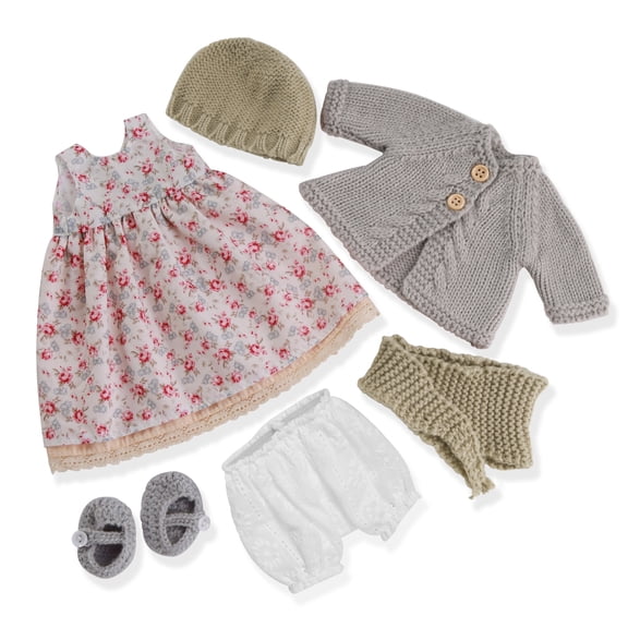 BlissfulPixie Handmade Waldorf Doll Clothes 12 inch clothing Set with Pretty Box Girl Christmas Birthday Gift-Leila's Clothes Accessories
