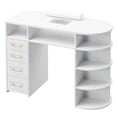 thumbnail image 7 of Ktaxon Nail Desk with Electric Dust Collector, Rattan Manicure Table for Nail Techs, White Salon Station, 7 of 7