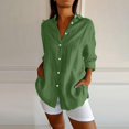 thumbnail image 2 of Daolelai Classic Pleated Textured Single Lapel Shirt for Women, 2 of 8