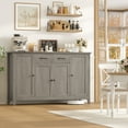 thumbnail image 2 of Hiphuta 55" Wide Buffet Cabinet with 2 Drawers & Adjustable Shelves, Modern Coffee Bar Cabinet with 2 Drawers and Sturdy Base for Living Room, Ash Gray, 2 of 8