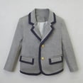 thumbnail image 4 of Girl's Blazer Jacket Long Sleeve Turndown Collar Suit Coat with Button Front formal Outwear for Girls Size 2-12, 4 of 6