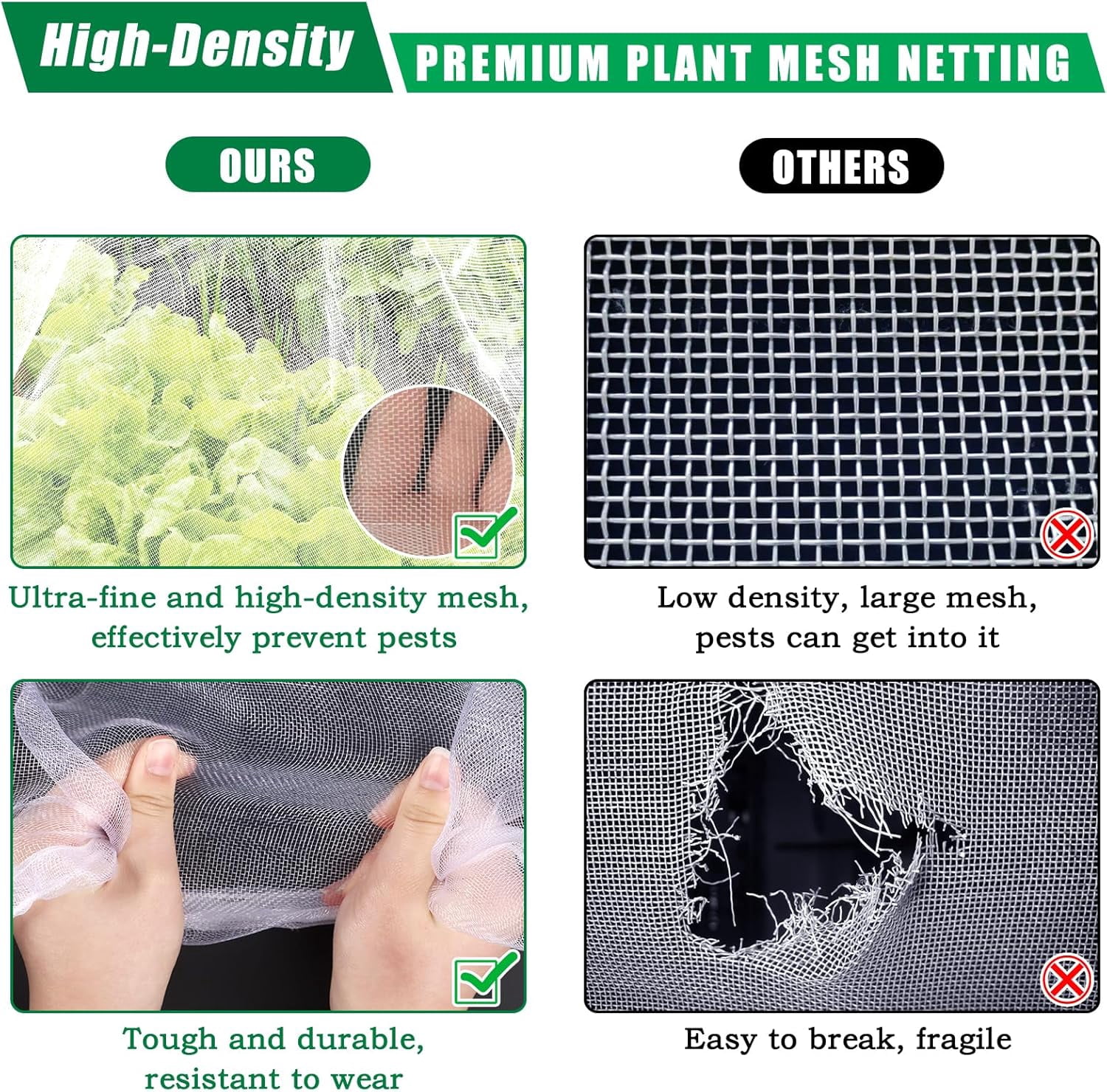 10 X 100 FT Garden Mesh Netting Pest Barrier for Raised Beds, Fruit Tree Netting for Cicadas, Bird Insect Nettings for Garden, Blueberry Bush Strawberry Netting Cover for Garden Protection
