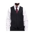thumbnail image 5 of Men's Raphael Classic Fit Solid Black Two Button 3 Piece 100% Wool Vested Suit, 5 of 10