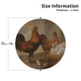 thumbnail image 3 of Bingfone Vintage Oil Painting Chicken And Duck Leather Drinks Coasters With Set Of 6,Suitable For Home Kitchen,Coffee Cup Coasters Home Gift, 3 of 9