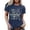 Navy, variant on Short Sleeve T Shirts For Women Letter Print Casual Crew Neck Graphic Sun Shirt Women