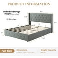 thumbnail image 5 of Sha Cerlin Full Size Lift up Hydraulic Large Storage Platform Bed Frame with Fabric Upholstered Button Tufted Wingback Headboard, Blue Gray, 5 of 15