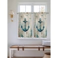 thumbnail image 2 of Teal Anchors Coastal Bathroom Window Curtain, Vintage Summer Beach Nautical Light Filtering Coffee Kitchen Curtains, Bedroom Living Room Curtains 2 Panel 84"x54", 2 of 6