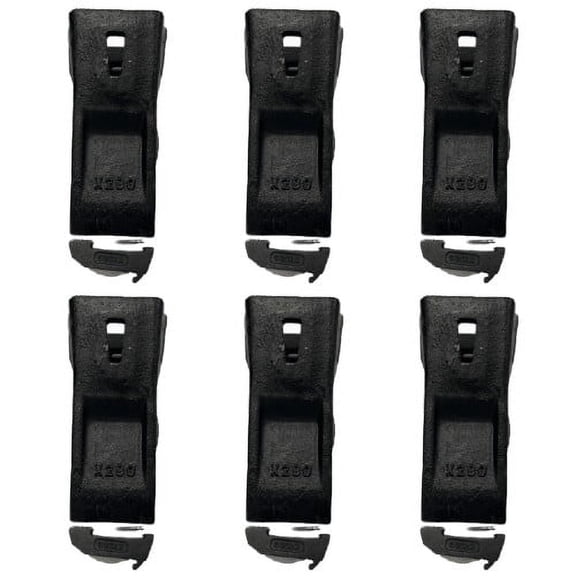 6 SETS X290 Bucket Teeth with K290s Steel Locks FITS For X290 Style
