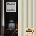 thumbnail image 3 of Cream White Stripe Blackout Curtains for Bedroom/Living Room, Pinch Pleated Black Out Curtains, Modern Rustic Vertical Striped Room Darkening Window Drapes with Hooks 2 Panels, 59"x70", 3 of 8