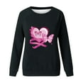 thumbnail image 4 of DeHolifer T-Shirts for Women Crewneck Long Sleeve Breast Cancer Print Fall Fashion Sweatshirt Pullover Tops Black M, 4 of 4