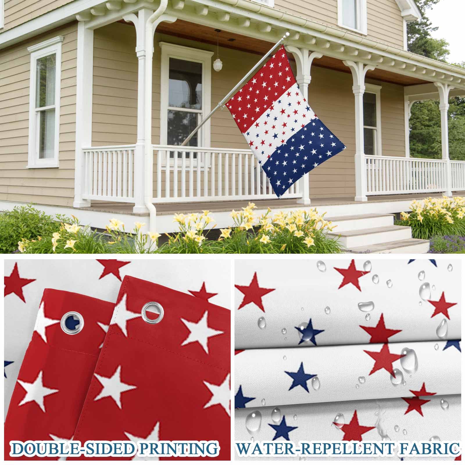 4th of July Flags for Outside 3x5 ft Patriotic Stars USA Flag Outdoor Flags Double Sided Grommets Red White and Blue Stripes Patio Yard Flag for Outdoor Party Porch Independence Day
