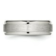 thumbnail image 3 of Auriga Stainless Steel Brushed and Polished 7 mm Ridged Edge Band for Women Size 11.5, 3 of 6