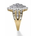 thumbnail image 3 of PalmBeach Jewelry 3/8 TCW Round Diamond Marquise-Shaped Cluster Ring in 18k Gold-Plated or Platinum-Plated Sterling Silver, 3 of 6