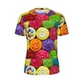 thumbnail image 5 of Wukai Brightly Colored Cupcakes Print Men's Short-Sleeved Mesh T-Shirt,Quick-Dry Short Sleeve Workout T-Shirt-6X-Large, 5 of 8