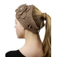 thumbnail image 4 of NYFASHION101 Stone Accent Hand Knitted Flower Winter Headband Headwrap - NAG15Y, Camel, 4 of 4