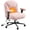 Pink, variant on Desk Chair with Heated Teddy Velvet Comfortable Vanity Chair for Office Home Height Adjustable Criss Cross Chair with Wheels & Flip-up Armrests, Pink