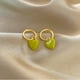 thumbnail image 5 of Pendientes de moda coreana, pendientes en forma de corazón. Material de goteo de aceite LingWen 9024719148496, 5 of 5