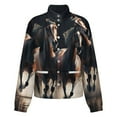 thumbnail image 5 of Jackets for Women Winter Coat Jackets Flannel Stand Collar Jacket(Galloping Horses Art Print,Size:S-4XL), 5 of 7