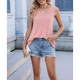 thumbnail image 4 of Camisetas Sin Mangas para Mujer, Túnicas Básicas de Verano, Ropa Suave, Conjuntos Casuales de Moda 2025. Rosa XL, 4 of 10