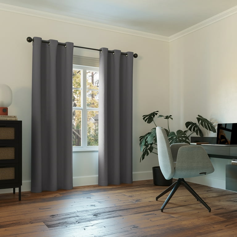 Sun Zero Nolan Energy Efficient Blackout Grommet Curtain Panel, Gray