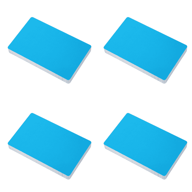 50 Tarjetas Visita Metal Aleación Aluminio para Bricolaje () Azul