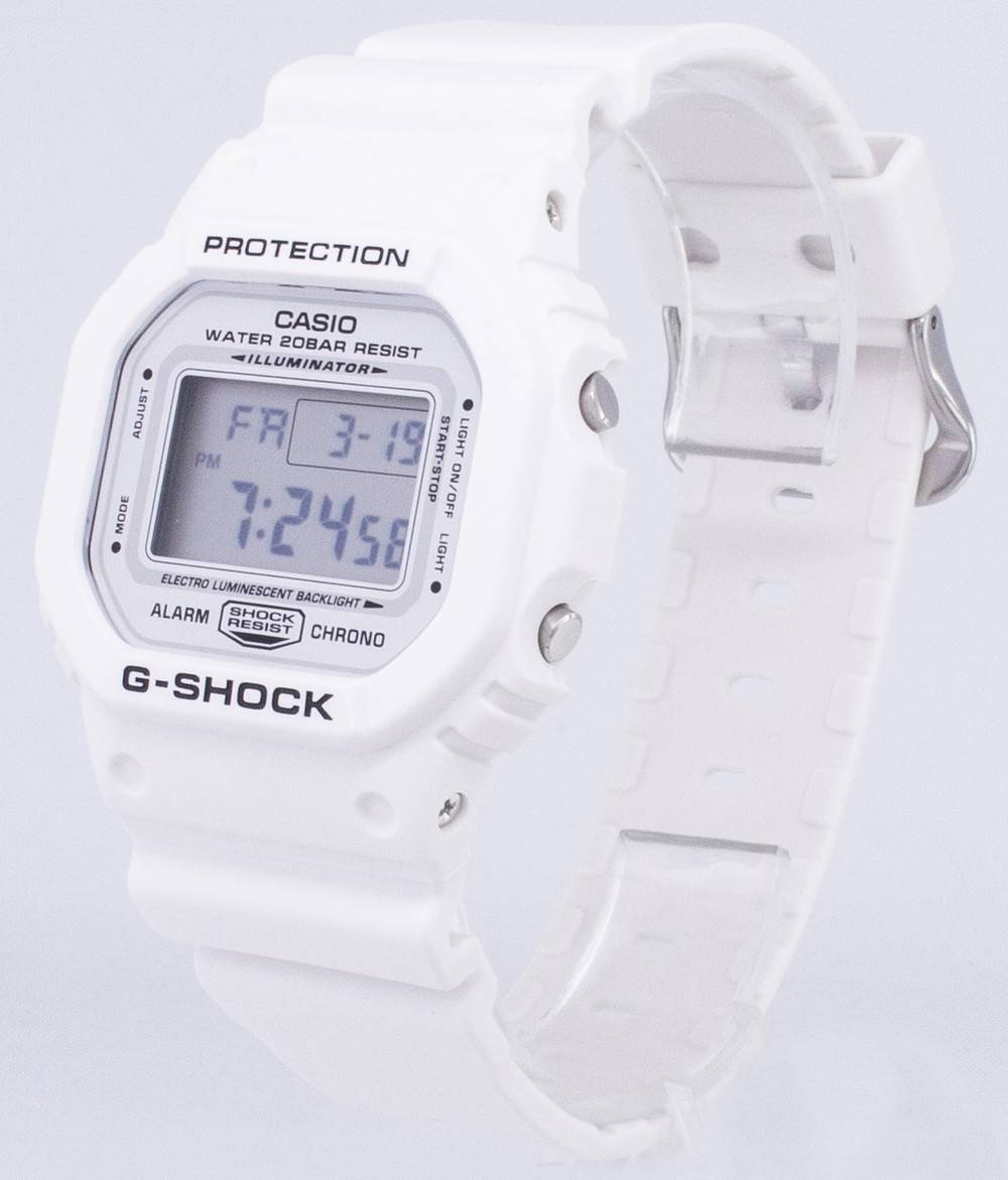 Ripley - RELOJ CASIO G-SHOCK DW5600MW-7 PARA HOMBRE DIGITAL LUZ DE FONDO  ACUÁTICO 200M - BLANCO