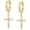Yellow Gold, variant on 14K Gold Plated Drop Dangle Cross Hoop Earrings Trendy Gold Cross Earrings for Women Small CZ Huggie Hoops Dangling Diamond Cross Earrings for Men Hypoallergenic Lightweight
