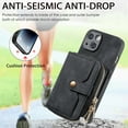 thumbnail image 2 of SaniMore for iPhone 14 Plus (6.7 inch 2022) Case,Wear-resistant PU Leather Skin + Zipper Purse Card Slots Removeable Crossbody Lanyard Stand Shell Shockproof Anti-scraych Drop-resistant, Black, 2 of 10
