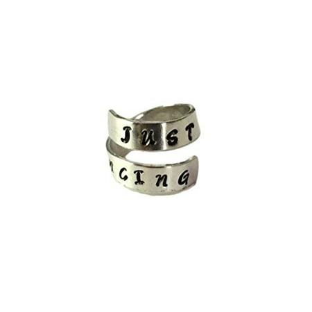 JUST KEEP DANCING - Hand Stamped - Inspiration Ring - Best Friend Ring, (Go Best Friend Dance)