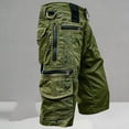 thumbnail image 2 of LODIENY Cargo Denim Shorts for Men Relaxed Fit Washed Distressed Outdoor Hiking Work Casual Shorts with Zipper Pockets Army Green XL, 2 of 9