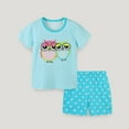 thumbnail image 2 of oqasdz Kids Girls Summer Cartoon Print Fly Sleeve T Shirt Tops And Plaid Shorts 2 Piece Set Outfits Clothes Set Children's Clothing/7-8 Years, 2 of 6