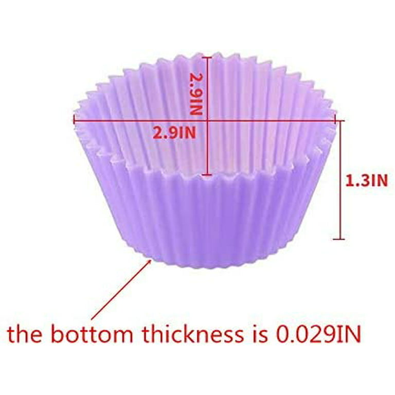 24 Pack Silicone Baking Cups Reusable Muffin Liners Non-Stick Cup Cake  Molds Set Cupcake Silicone Liner Standard Size Silicone Cupcake Holder  Silicon