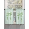 thumbnail image 5 of Green Bow Living Room Curtains 2 Panel, Cute Bowknot Minimalist Solid Color Cafe Window Treatment, Farmhouse Bedroom Bathroom Kitchen Curtains Drapes 104"x45", 5 of 6