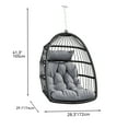 thumbnail image 2 of Dextrus Hanging Egg Chair Swing Chair Outdoor Patio Wicker Chair Swing Hammock Egg Chairs with Cushion 330lbs for Patio, Bedroom, Garden and Balcony, Dark Gray(Stand not Included), 2 of 5