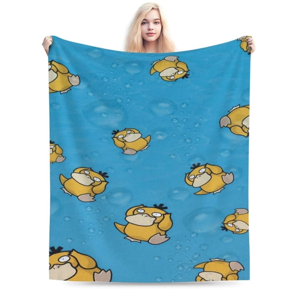 Psyduck Boys Girls Blanket Super Soft Cozy Warm Plush Throw Blanket, Lightweight Fuzzy Flannel Blankets for Couch Sofa Bed Travel and Camping Gifts 40"X30"