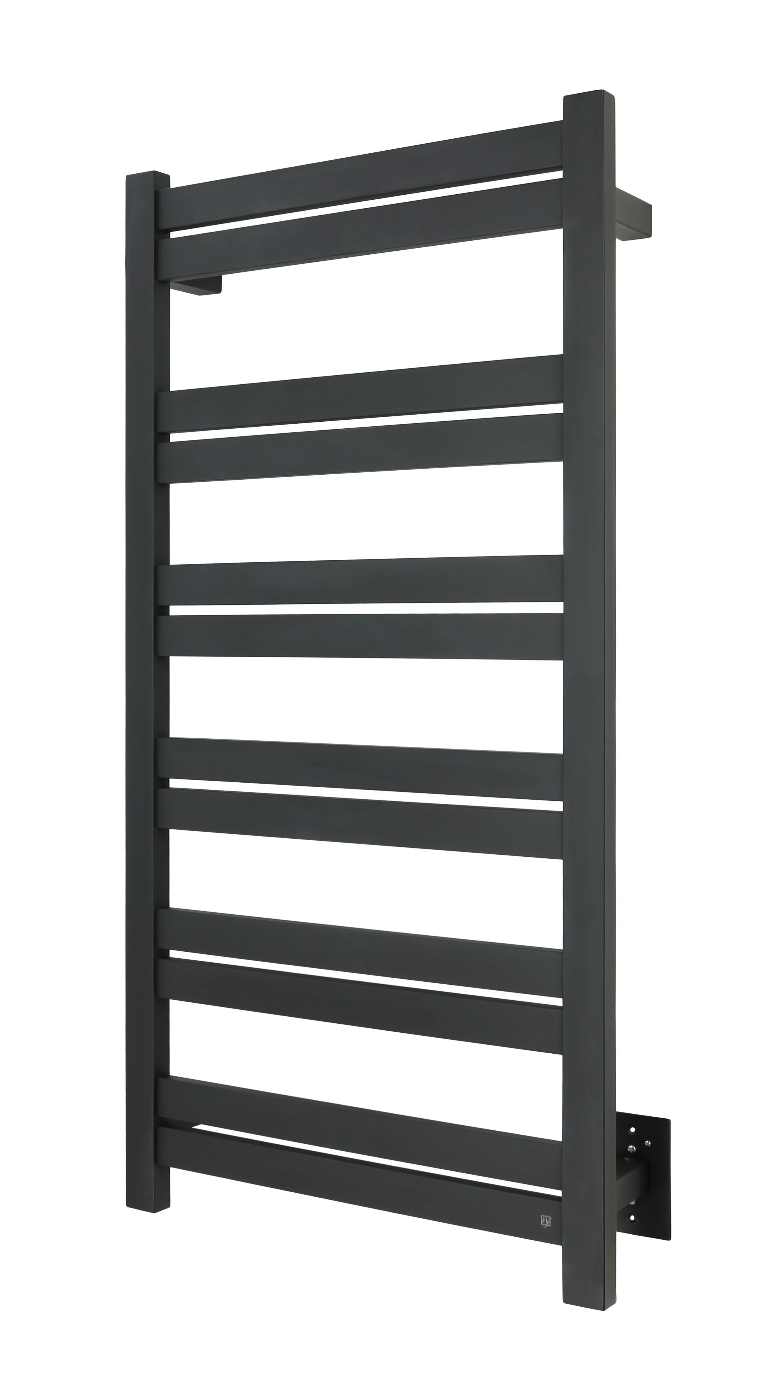 Grande 12 Towel Warmer, Black, Hardwired, 12 Bars