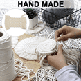 thumbnail image 3 of Posavasos bohemios de macramé de ratán | Juego de 4 posavasos bohemios para decoración de mesa, tejido con absorbente plano, 3 of 5