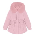 thumbnail image 4 of Christmas Gift Ofreoo Women's Winter Casual Loose Fashion Color Pocket Zippered Tops Reversible Long Cotton Coat Winter Coats for Women, 4 of 9
