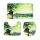 thumbnail image 4 of Juego de alfombrillas de baño Bewildely de poliéster antideslizante impermeable verde, 4 of 6