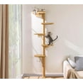 thumbnail image 1 of Floor to Ceiling Cat Tree for Kittens Wall Mounted Cat Wall Shelves with Grey Felt Pads Adjustable Wild Simulation Cat Tower Rotatable Platforms for Climb Scratch and Look, 1 of 9