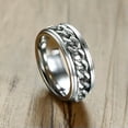 thumbnail image 3 of EOEMY 8mm Spinner Silver Chain High Polished Men'S Band Stainless Steel Ring Size 7-12, 3 of 7
